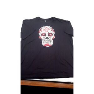Mens NM State Sugar Skull Day of The Dead Gildan 2XL T shirt Black Red